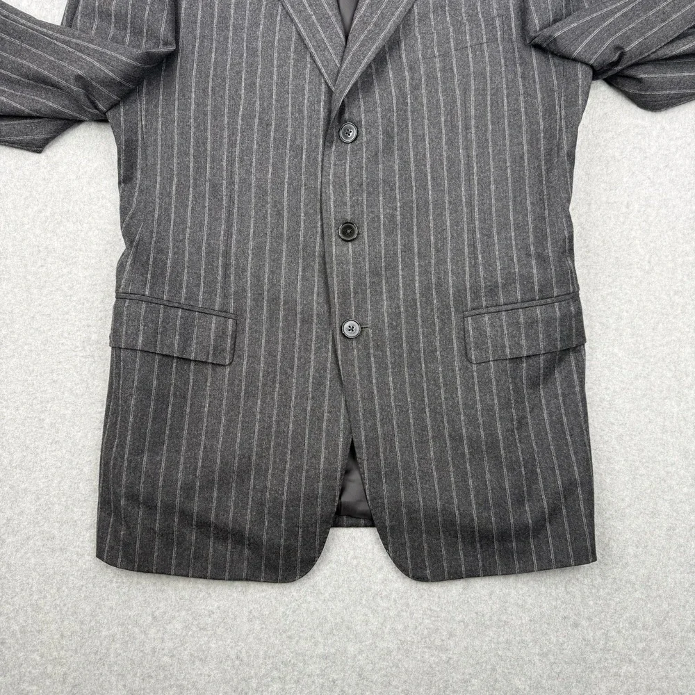 Ermenegildo Zegna Blazer Mens‎ 54R Gray Striped Neiman Marcus Wool Sports Coat